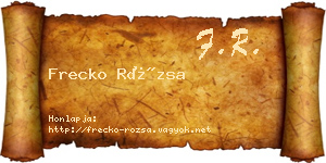 Frecko Rózsa névjegykártya